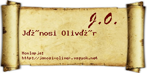 Jánosi Olivér névjegykártya